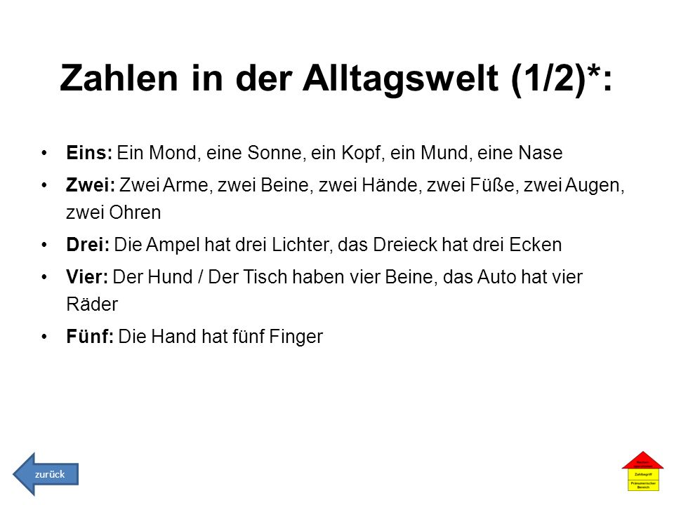 Zahlen in der Alltagswelt (1/2)*: