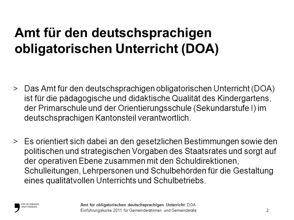 Amt für den deutschsprachigen obligatorischen Unterricht (DOA)