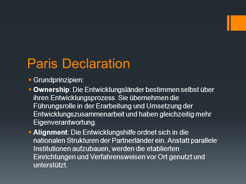 Paris Declaration Grundprinzipien: