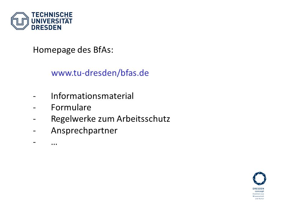 Homepage des BfAs:   Informationsmaterial. Formulare. Regelwerke zum Arbeitsschutz.