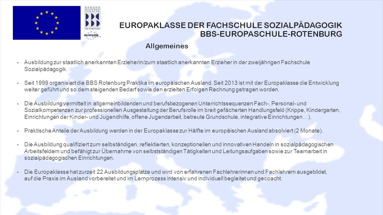 Europaklasse der Fachschule Sozialpädagogik BBS-Europaschule-Rotenburg
