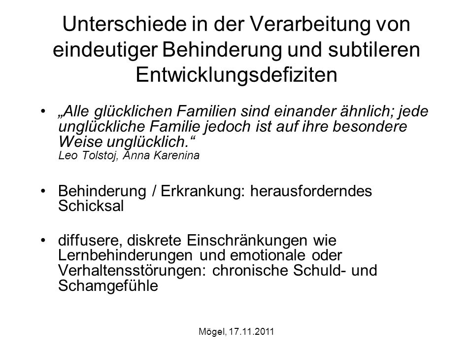 Unterschiede in der Verarbeitung von eindeutiger Behinderung und subtileren Entwicklungsdefiziten