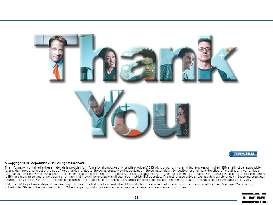Thank you! © Copyright IBM Corporation All rights reserved.