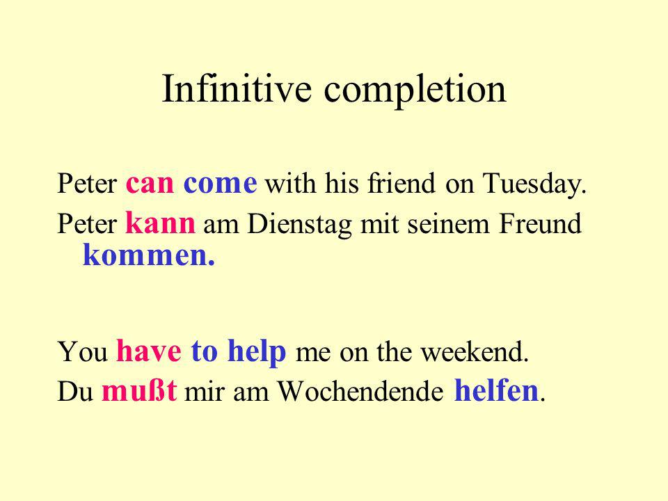 Infinitive completion