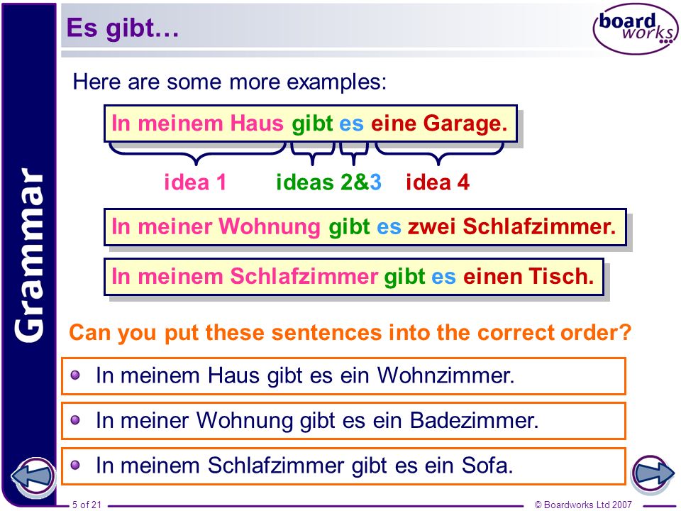 Es gibt… Here are some more examples: