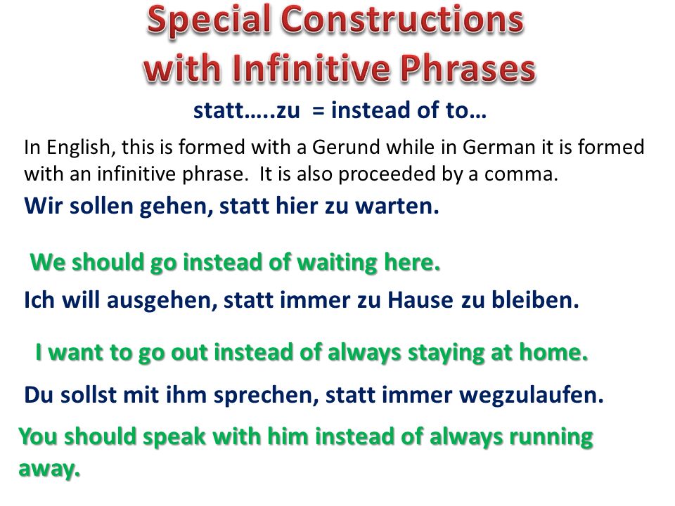 Special Constructions with Infinitive Phrases
