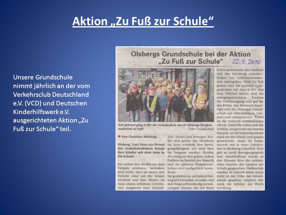 Aktion „Zu Fuß zur Schule