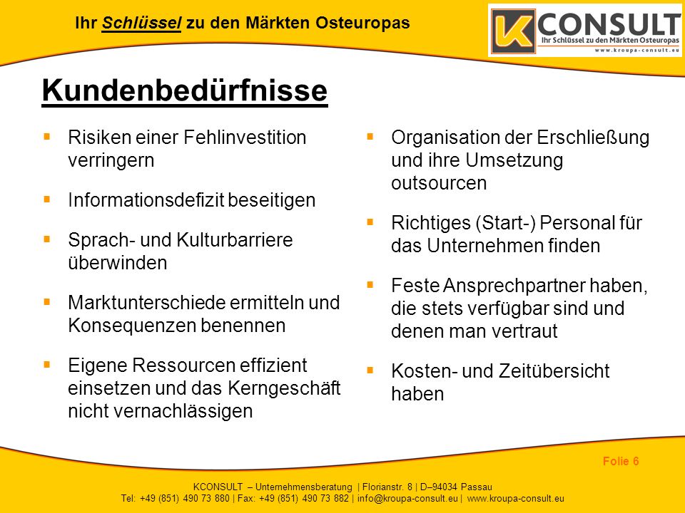 KCONSULT – Unternehmensberatung | Florianstr. 8 | D–94034 Passau