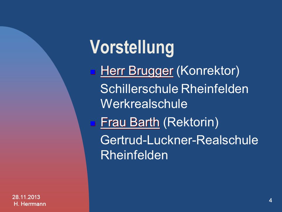 Vorstellung Herr Brugger (Konrektor)