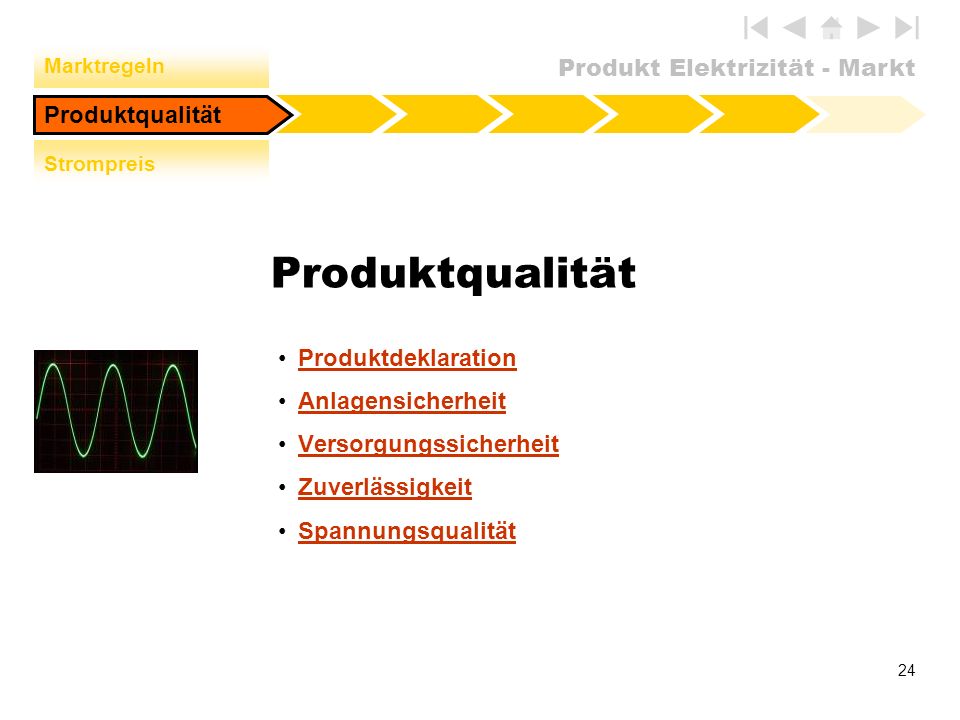 Produktqualität Produktqualität Produktdeklaration Anlagensicherheit