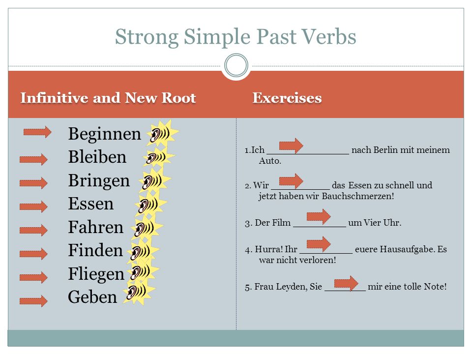 Strong Simple Past Verbs