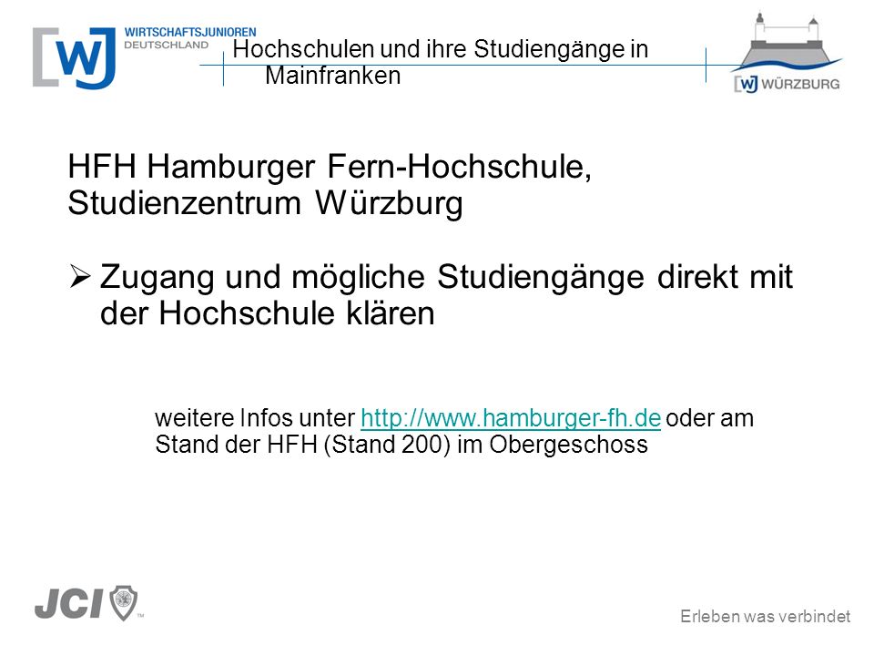 HFH Hamburger Fern-Hochschule, Studienzentrum Würzburg
