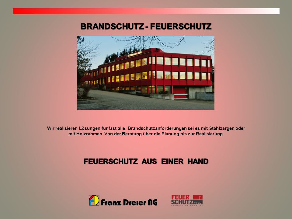 BRANDSCHUTZ - FEUERSCHUTZ FEUERSCHUTZ AUS EINER HAND