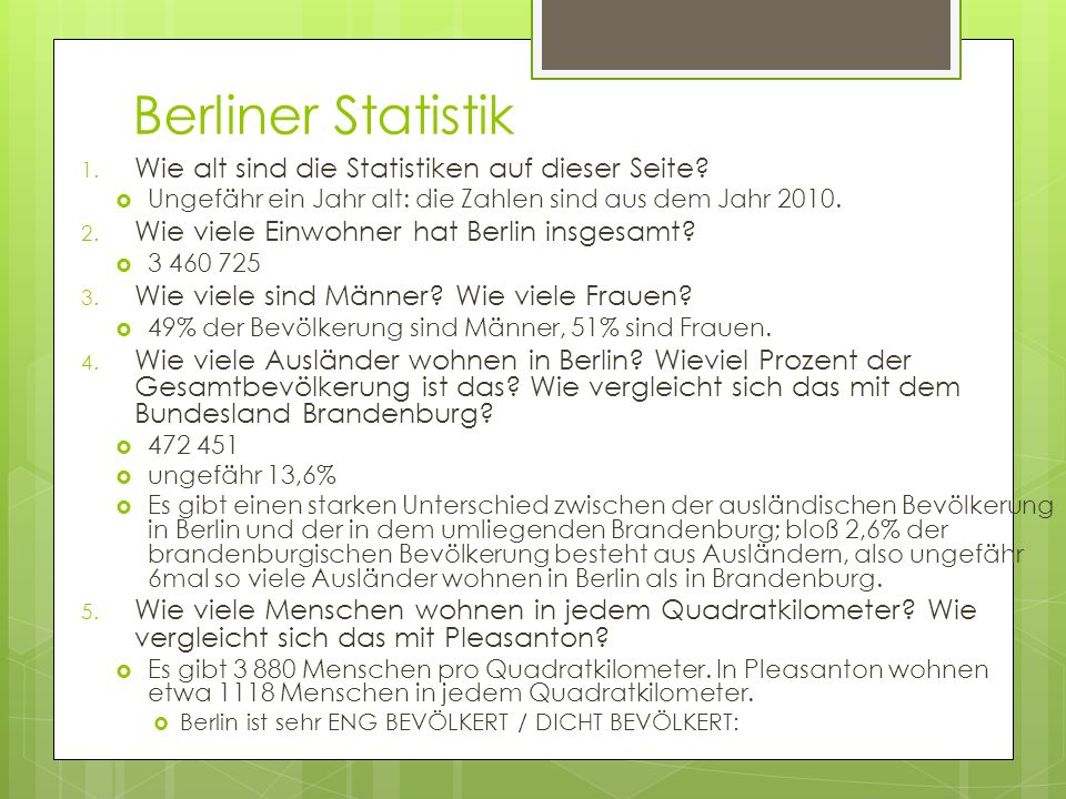 Berliner Statistik Wie alt sind die Statistiken auf dieser Seite
