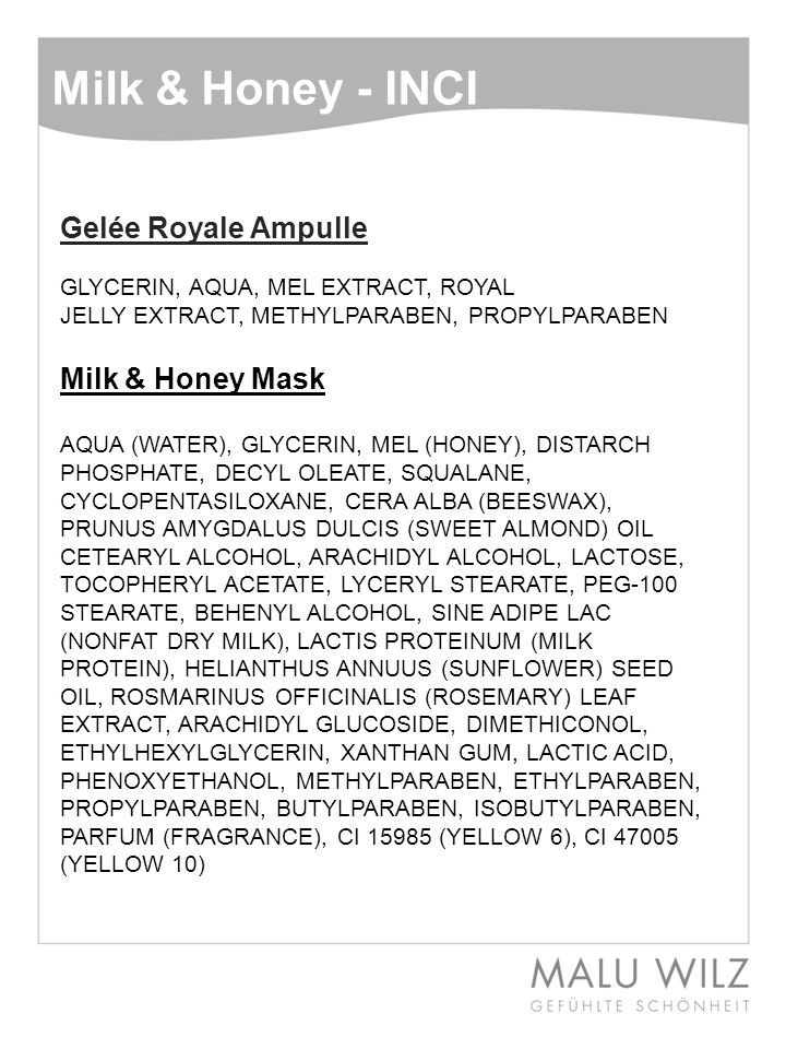 Milk & Honey - INCI Gelée Royale Ampulle Milk & Honey Mask