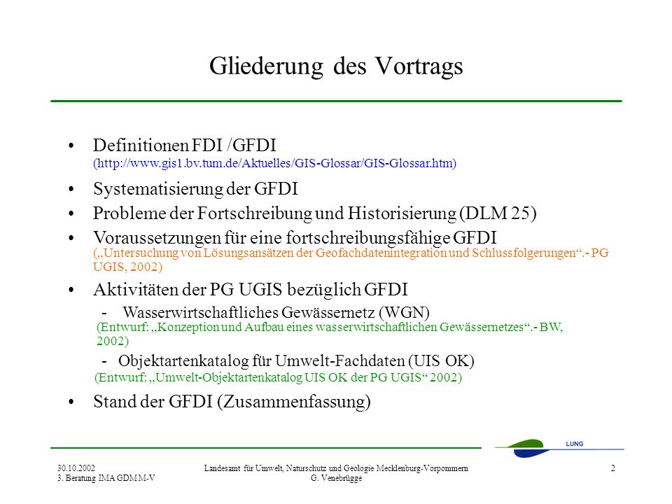 Gliederung des Vortrags