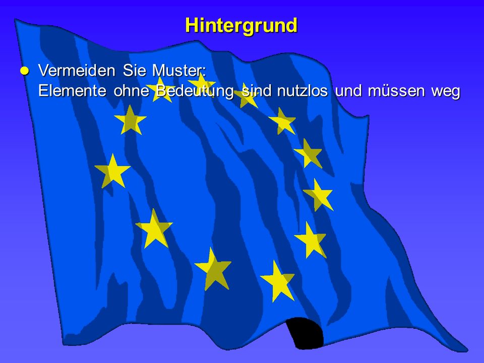 Hintergrund Vermeiden Sie Muster: Elemente ohne Bedeutung sind nutzlos und müssen weg