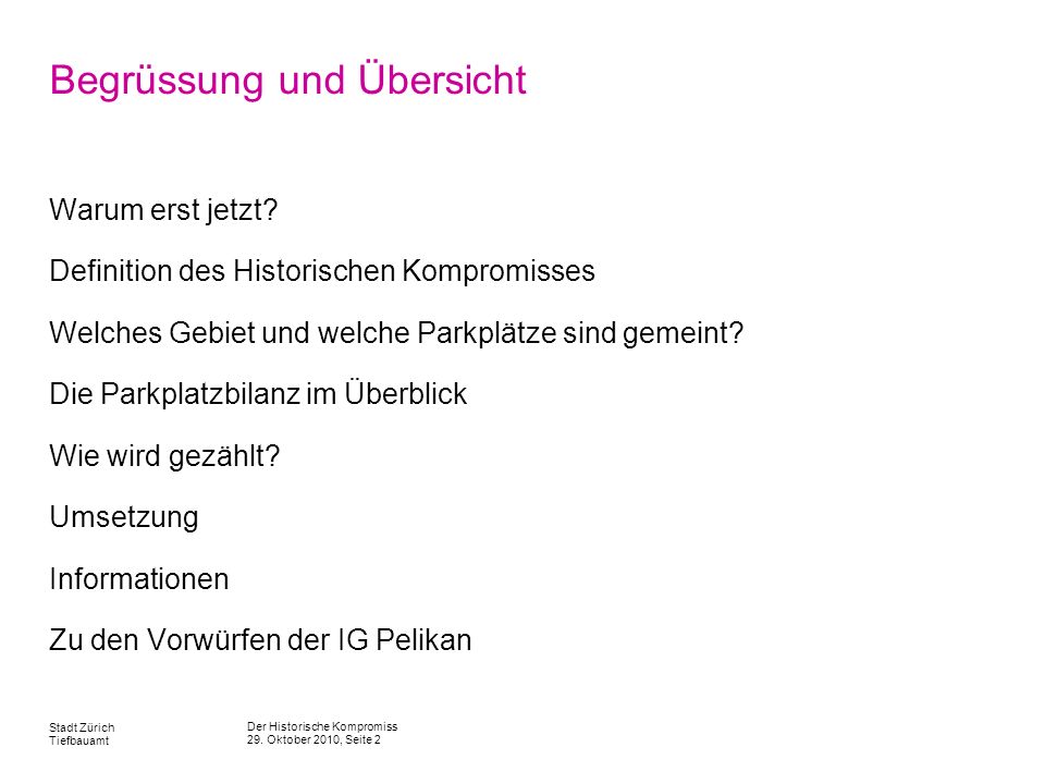 Begrüssung und Übersicht