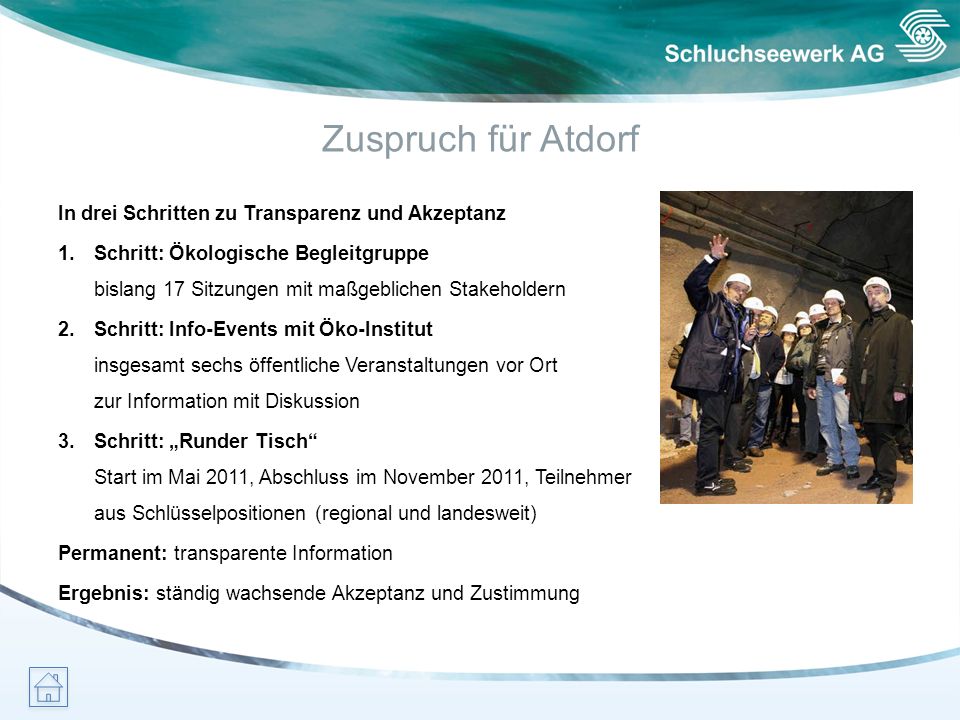 Zuspruch für Atdorf In drei Schritten zu Transparenz und Akzeptanz