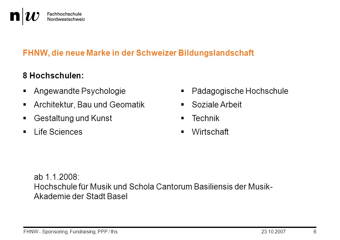 FHNW, die neue Marke in der Schweizer Bildungslandschaft