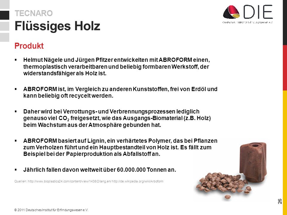 Flüssiges Holz TECNARO Produkt
