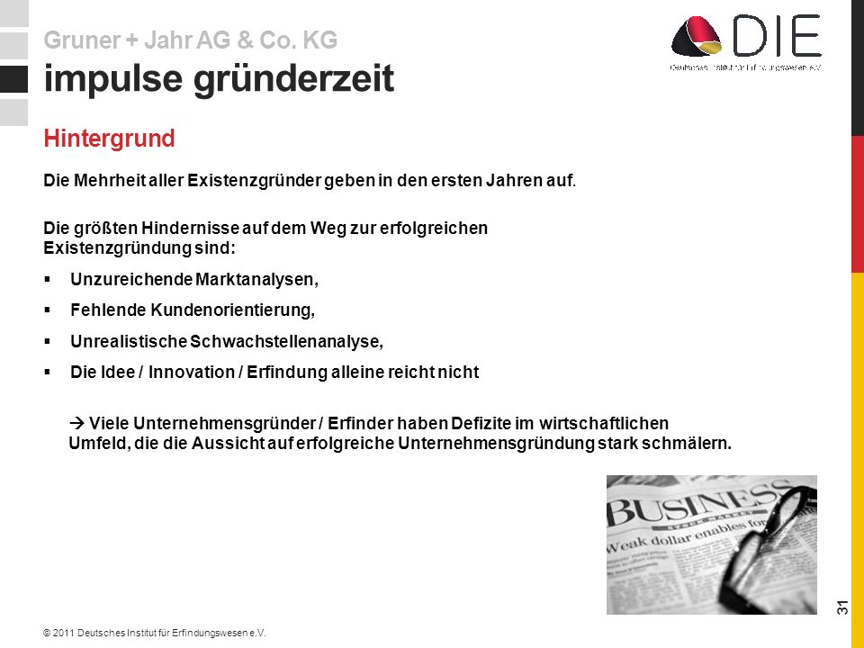impulse gründerzeit Gruner + Jahr AG & Co. KG Hintergrund