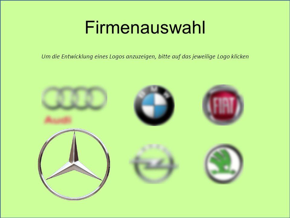 Firmenauswahl Um die Entwicklung eines Logos anzuzeigen, bitte auf das jeweilige Logo klicken