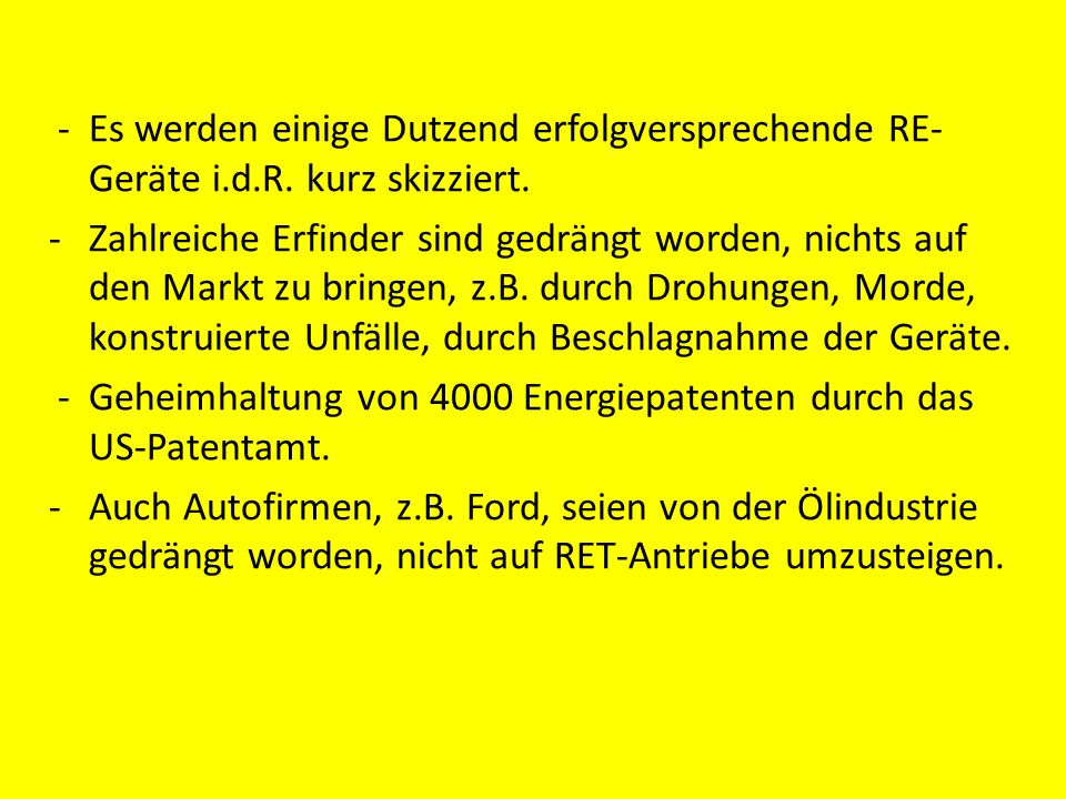 -. Es werden einige Dutzend erfolgversprechende RE-Geräte i. d. R