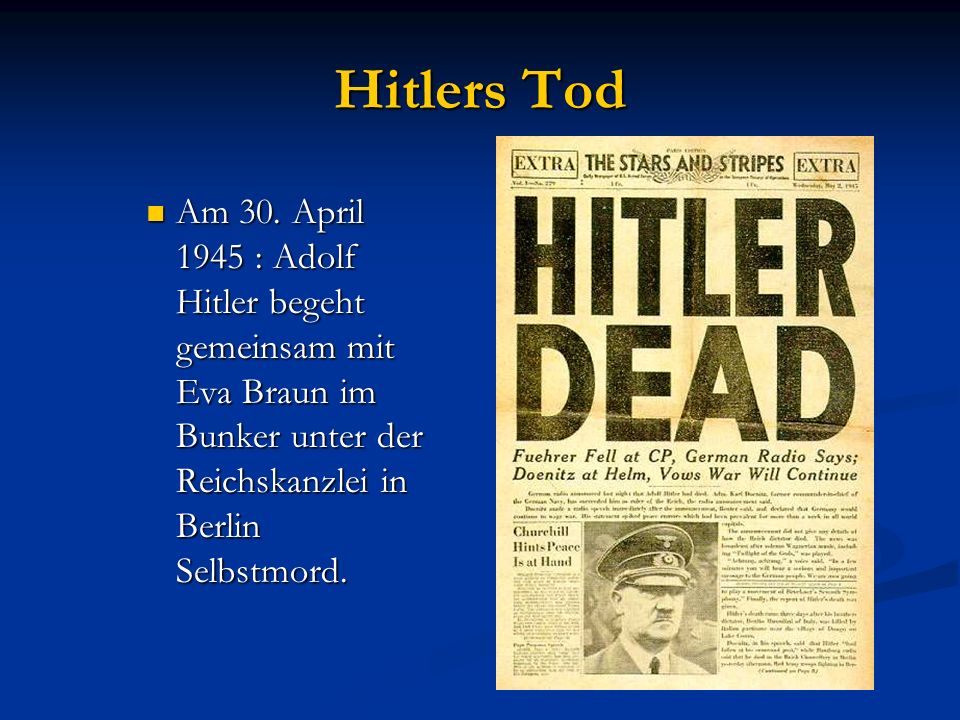 Hitlers Tod Am 30.