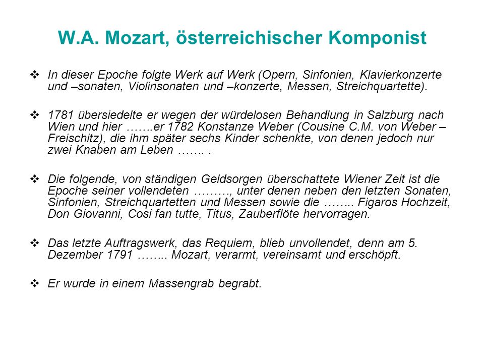 W.A. Mozart, österreichischer Komponist