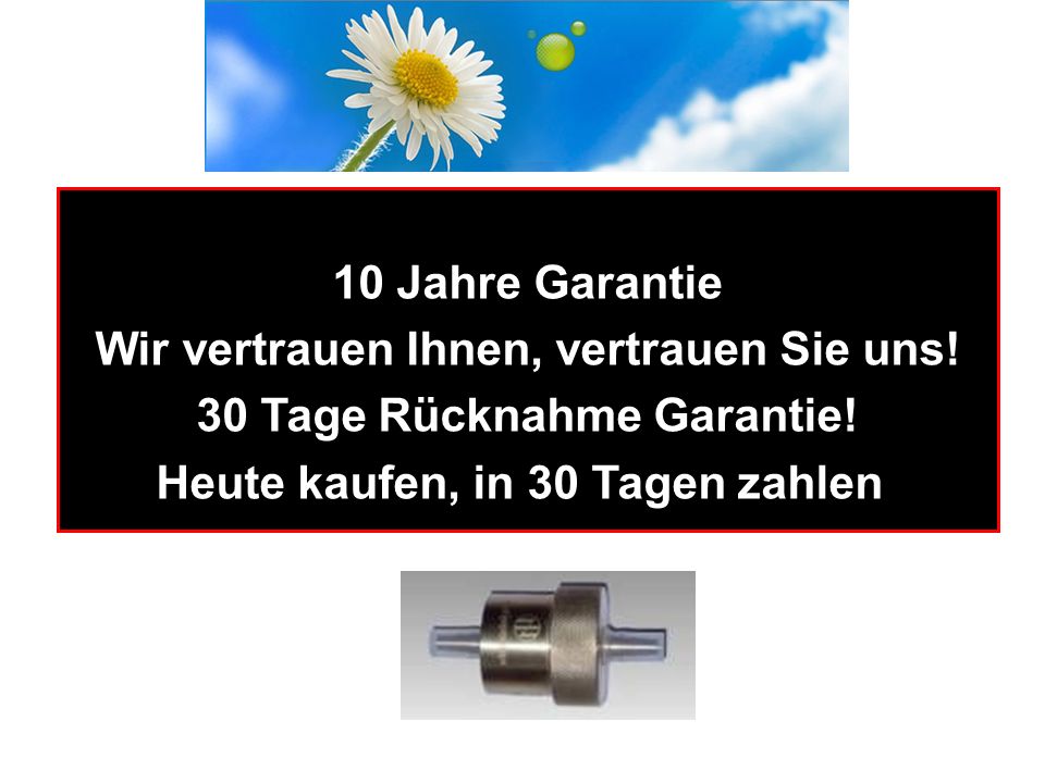 Wir vertrauen Ihnen, vertrauen Sie uns! 30 Tage Rücknahme Garantie!