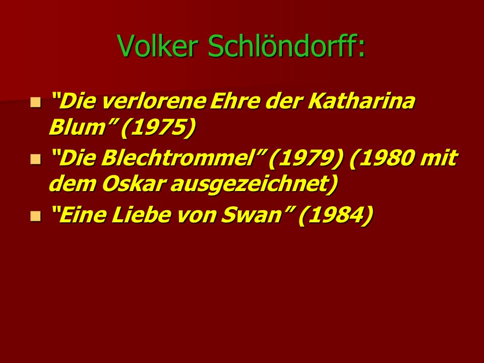 Volker Schlöndorff: Die verlorene Ehre der Katharina Blum (1975)