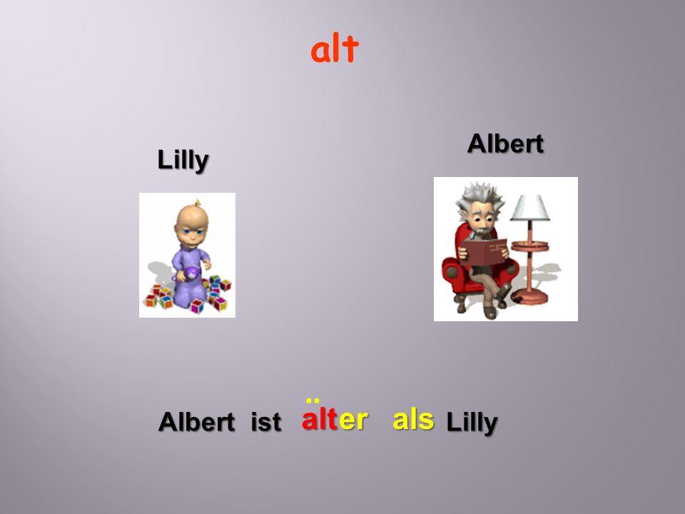 alt Albert Lilly ¨ alt er als Albert ist Lilly