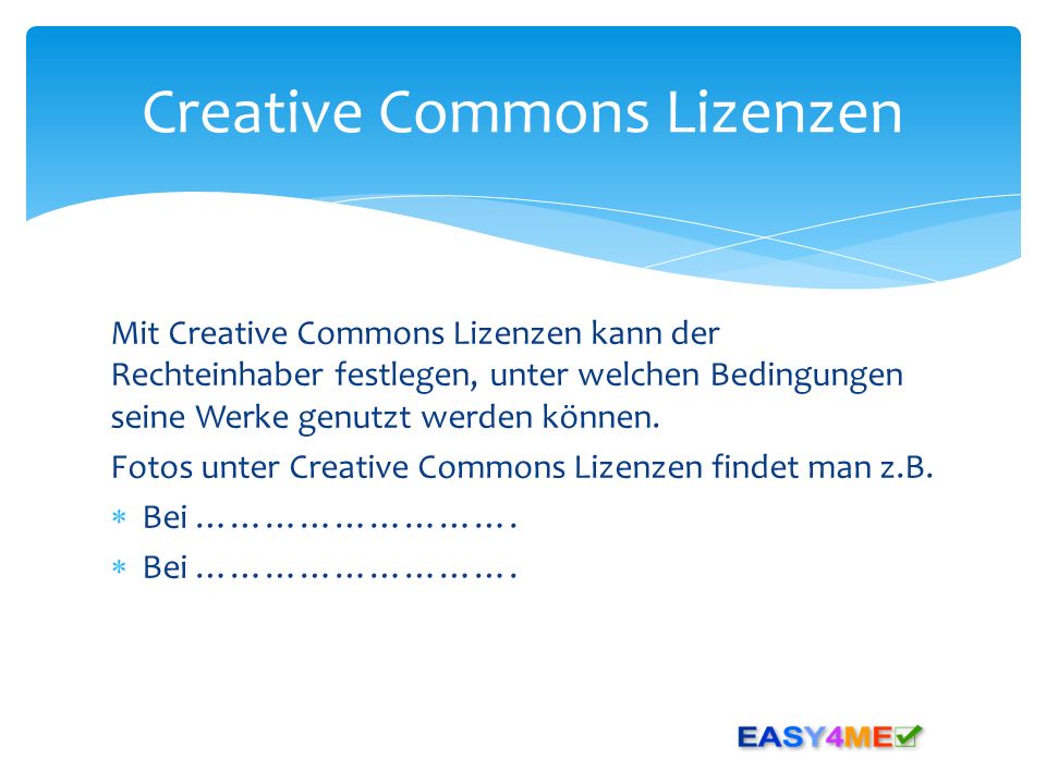 Creative Commons Lizenzen