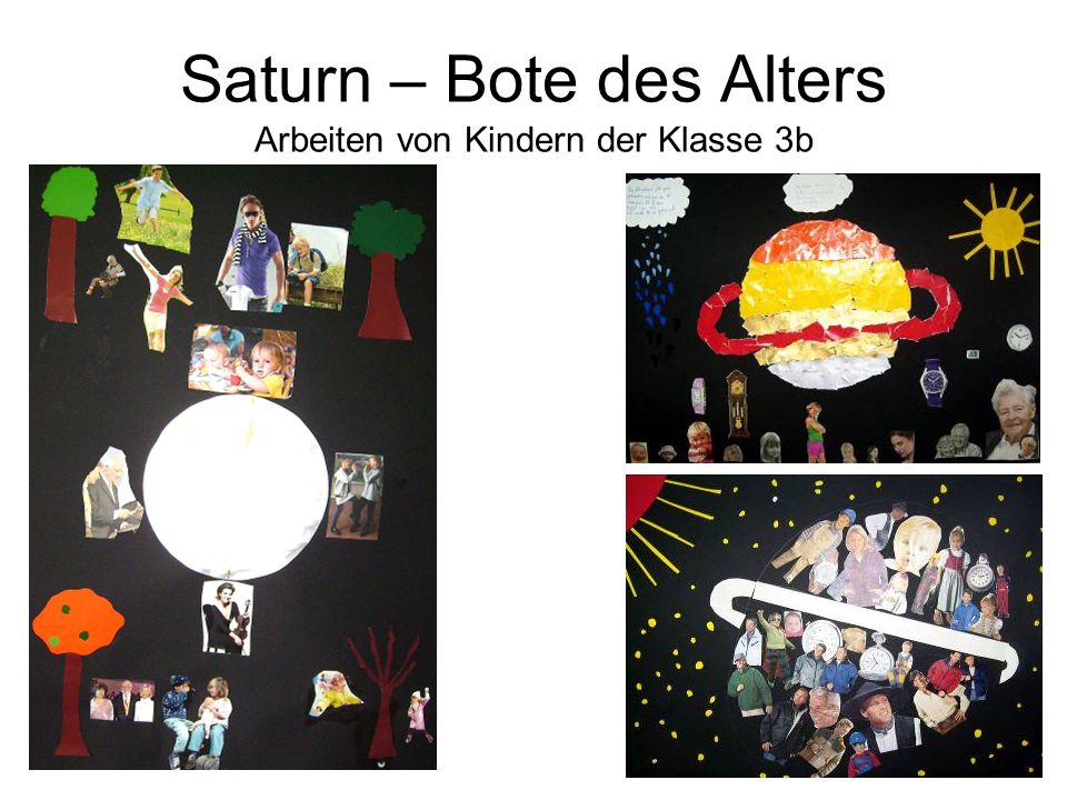 Saturn – Bote des Alters Arbeiten von Kindern der Klasse 3b