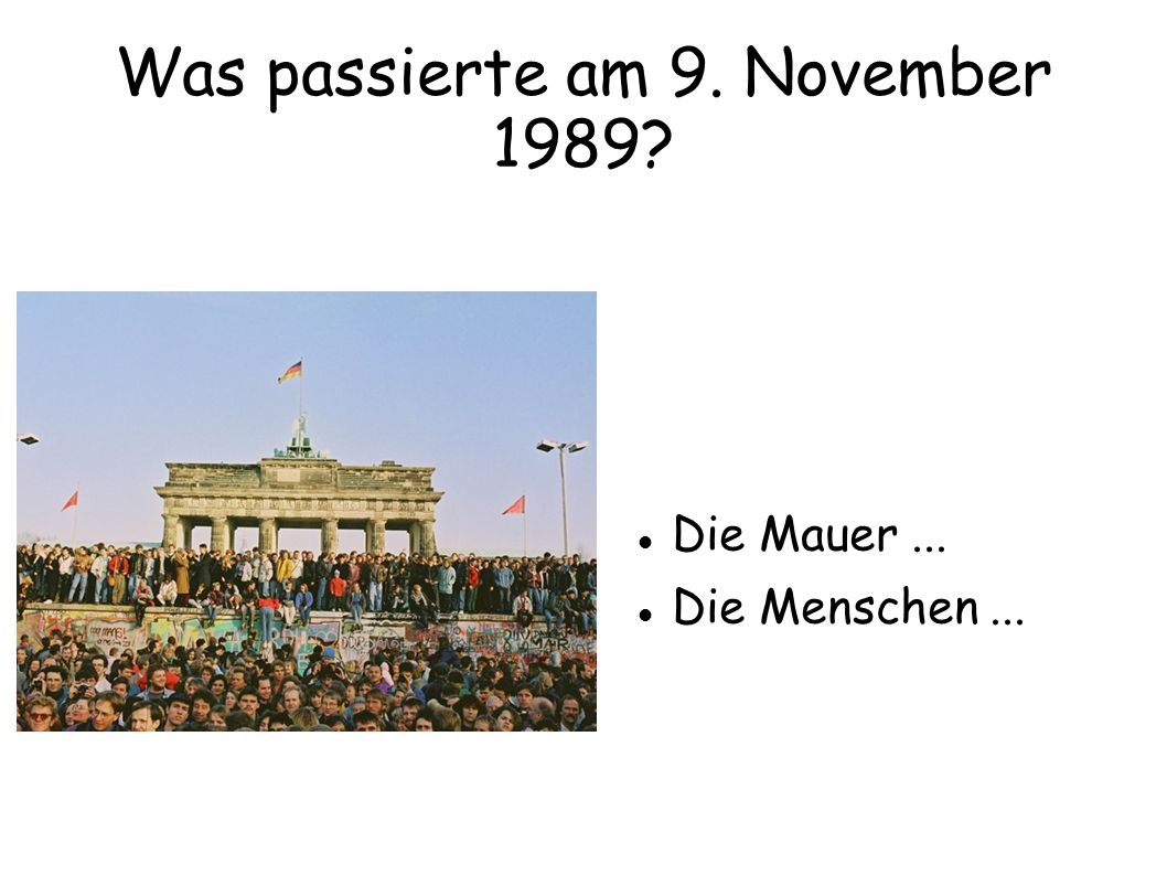 Was passierte am 9. November 1989