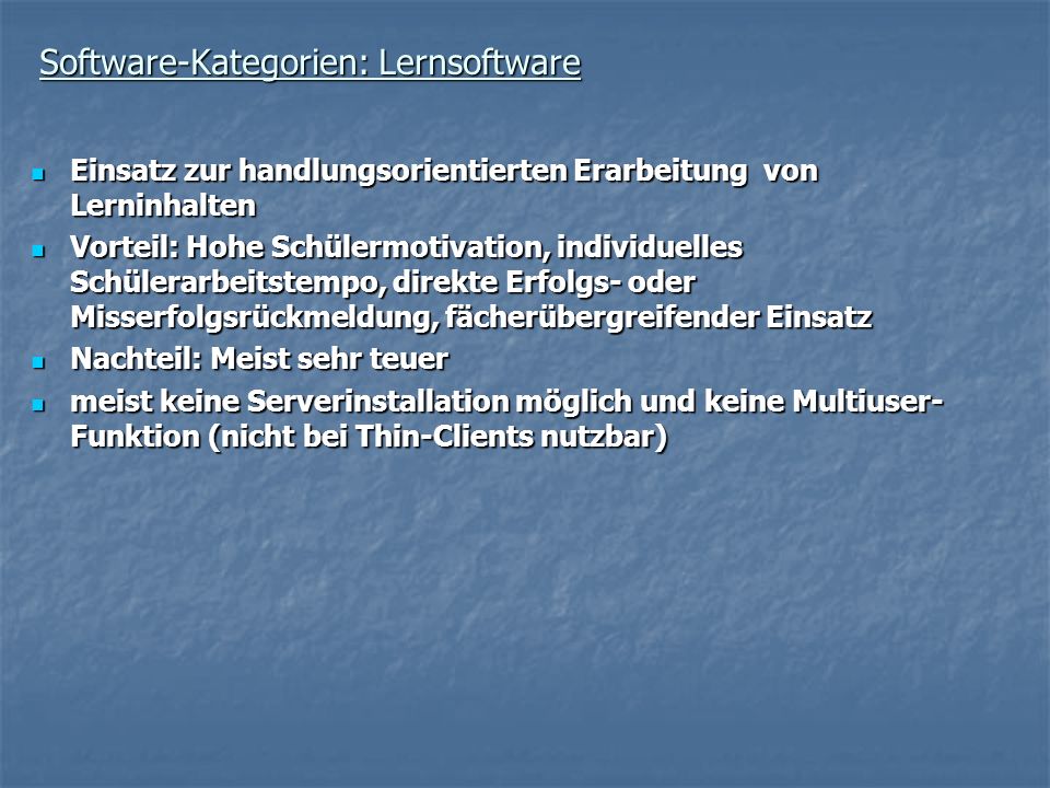 Software-Kategorien: Lernsoftware