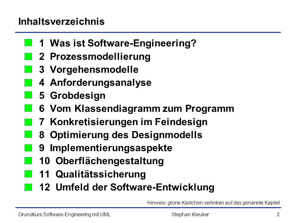 1 Was ist Software-Engineering 2 Prozessmodellierung