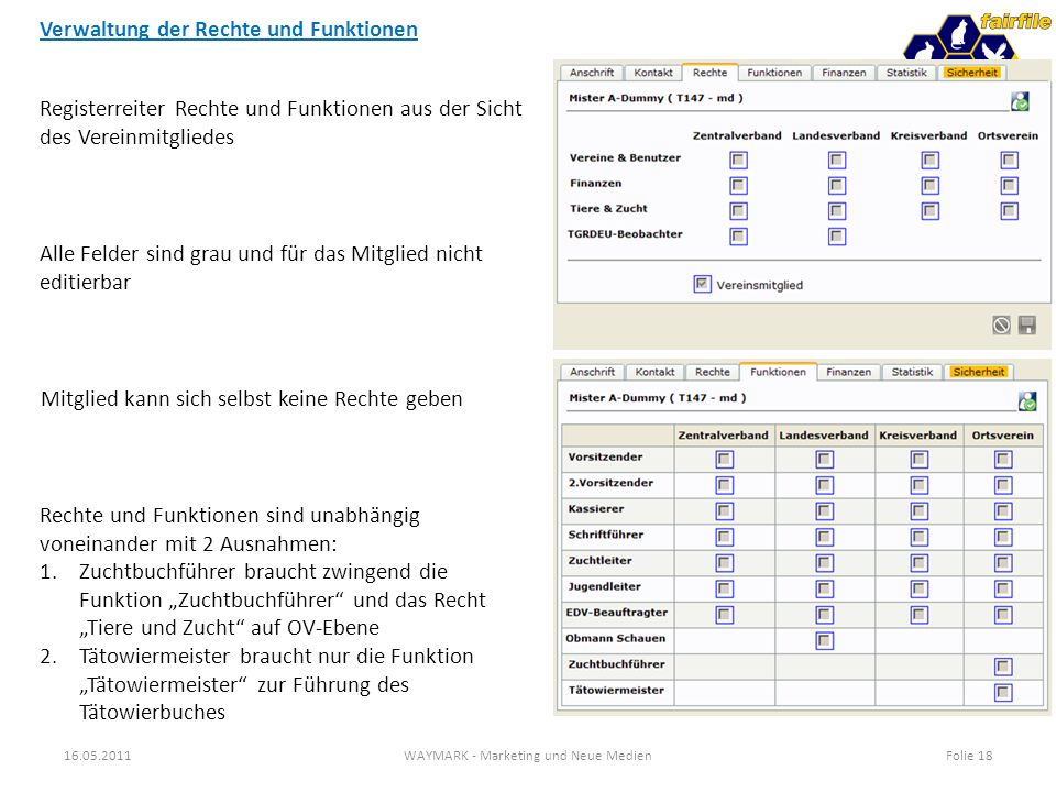FAIRFILE - Zucht, Schau und Management für Züchter und Vereine