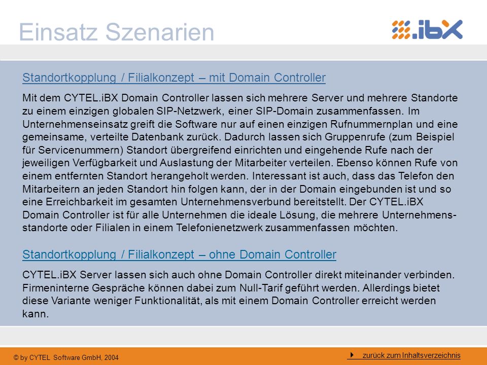 Einsatz Szenarien Standortkopplung / Filialkonzept – mit Domain Controller.