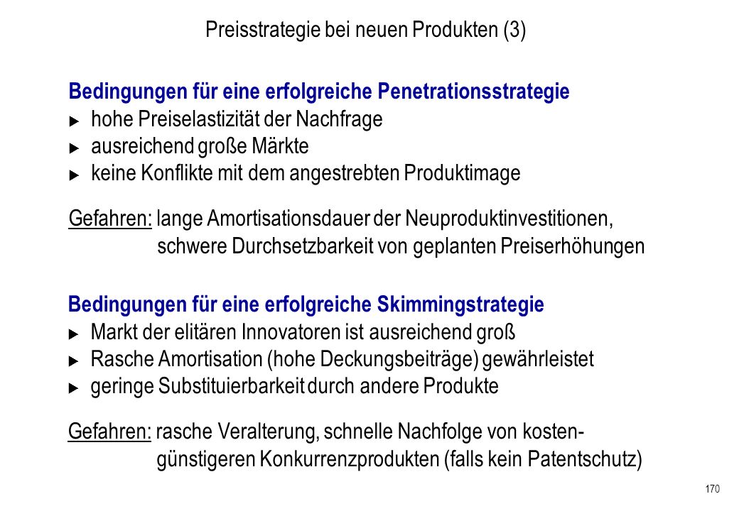 Preisstrategie bei neuen Produkten (3)