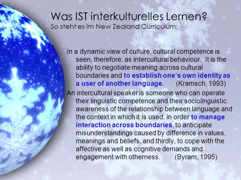 Was IST interkulturelles Lernen So steht es im New Zealand Curriculum: