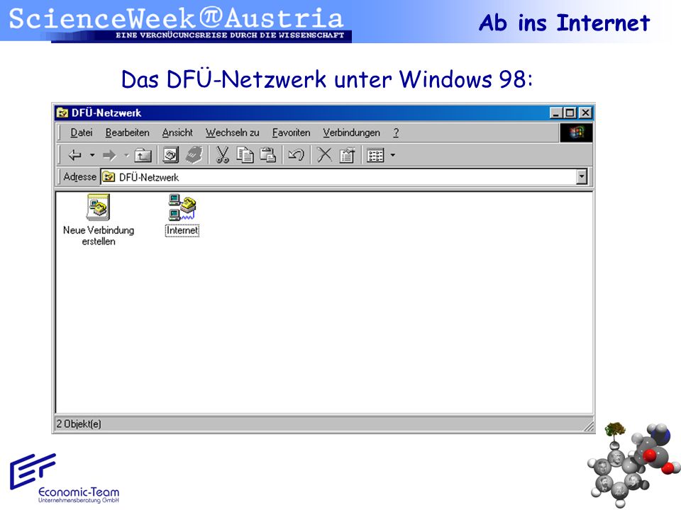 Das DFÜ-Netzwerk unter Windows 98: