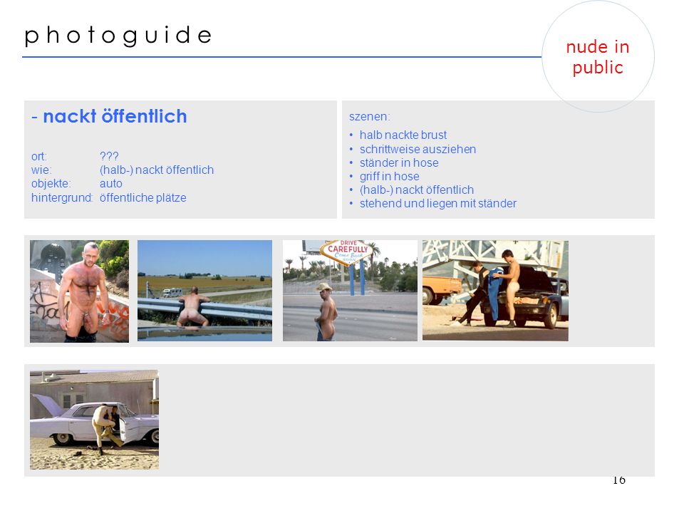 p h o t o g u i d e - nackt öffentlich nude in public szenen: