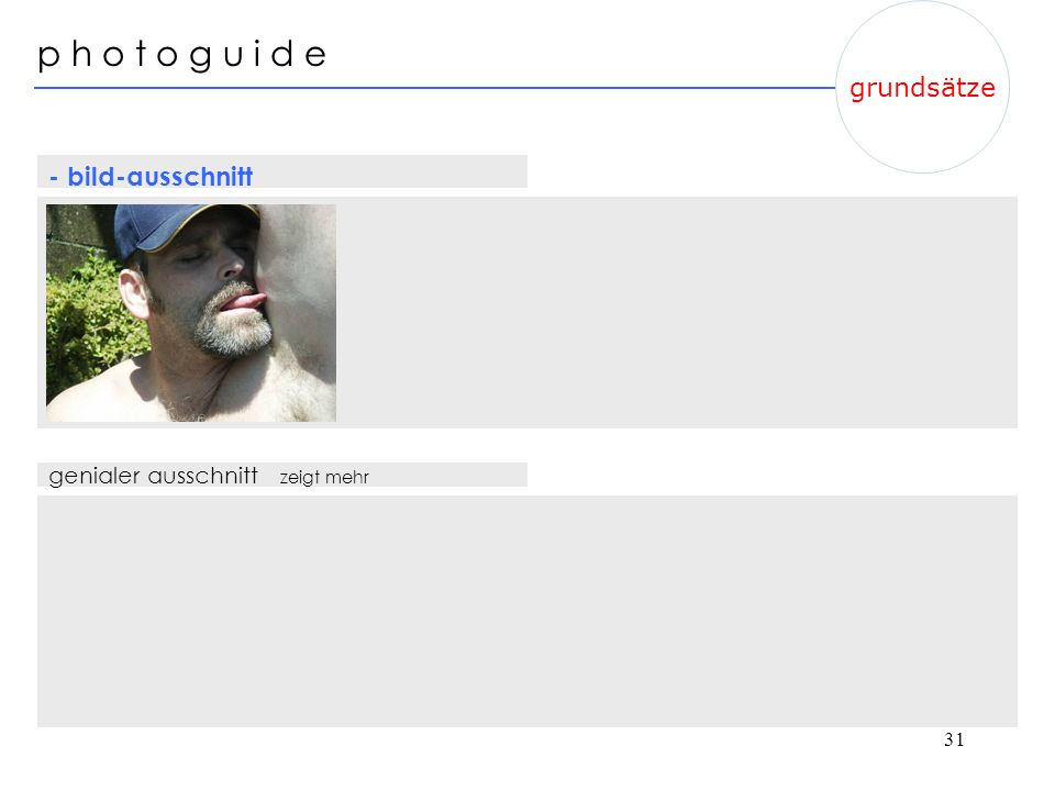p h o t o g u i d e grundsätze - bild-ausschnitt