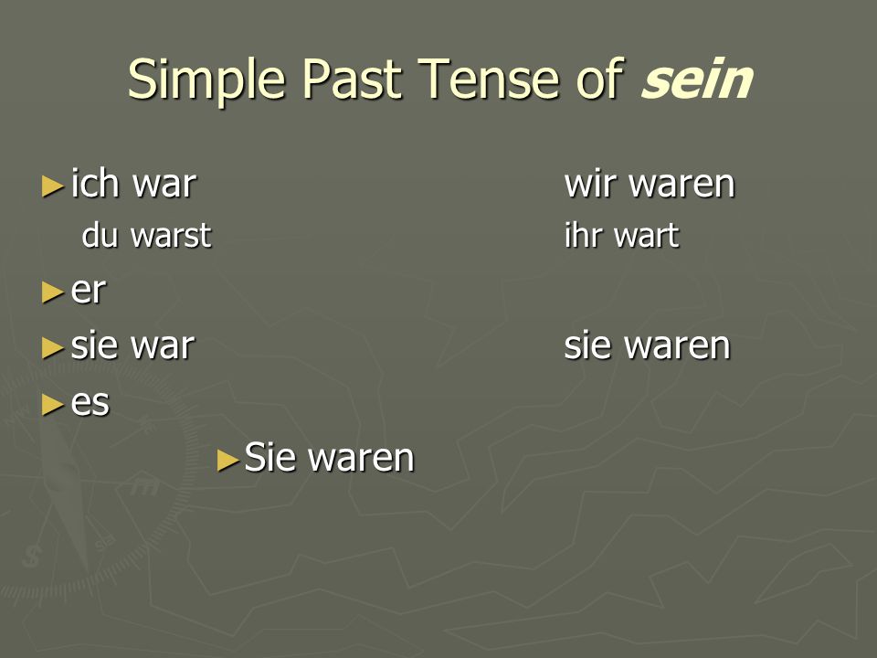 Simple Past Tense of sein