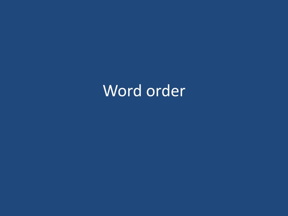 Word order