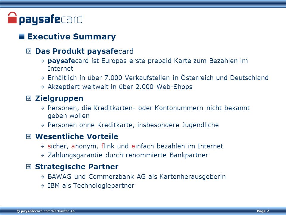 © paysafecard.com Wertkarten AG