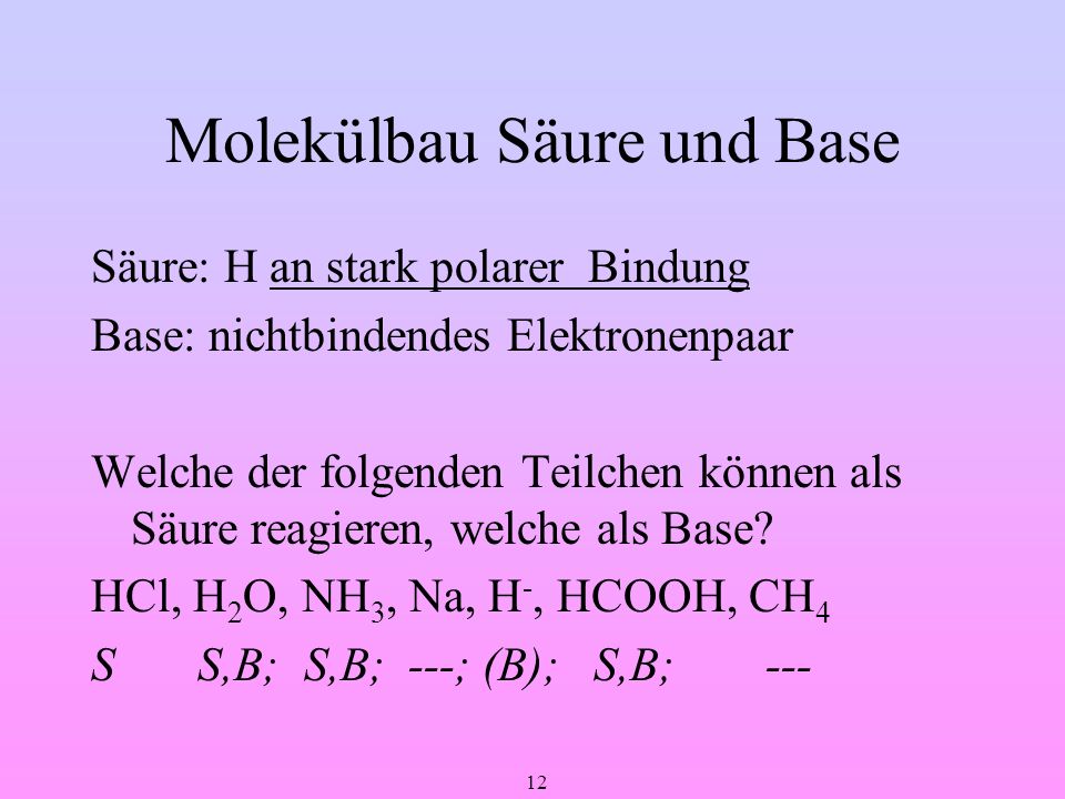 Molekülbau Säure und Base