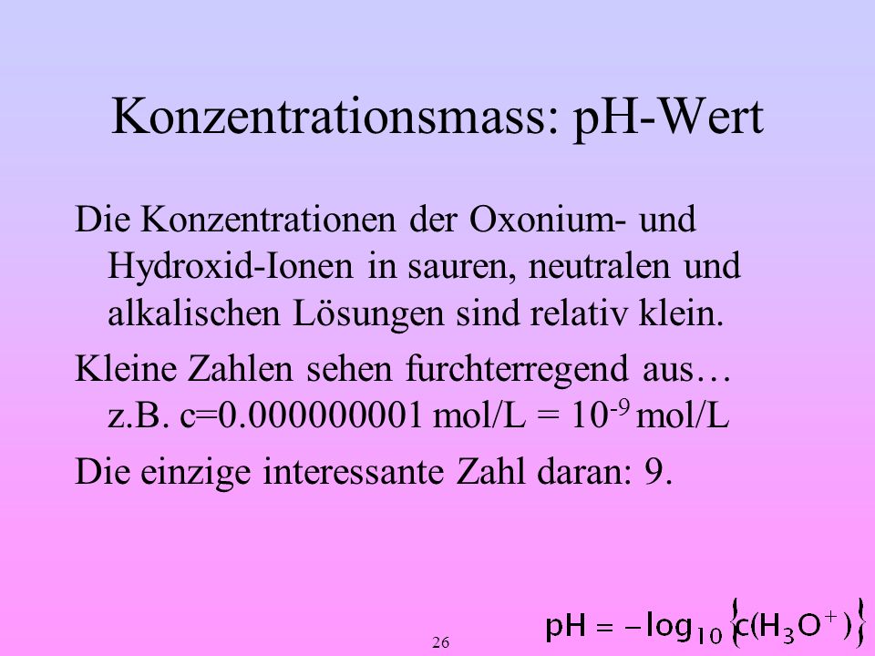 Konzentrationsmass: pH-Wert